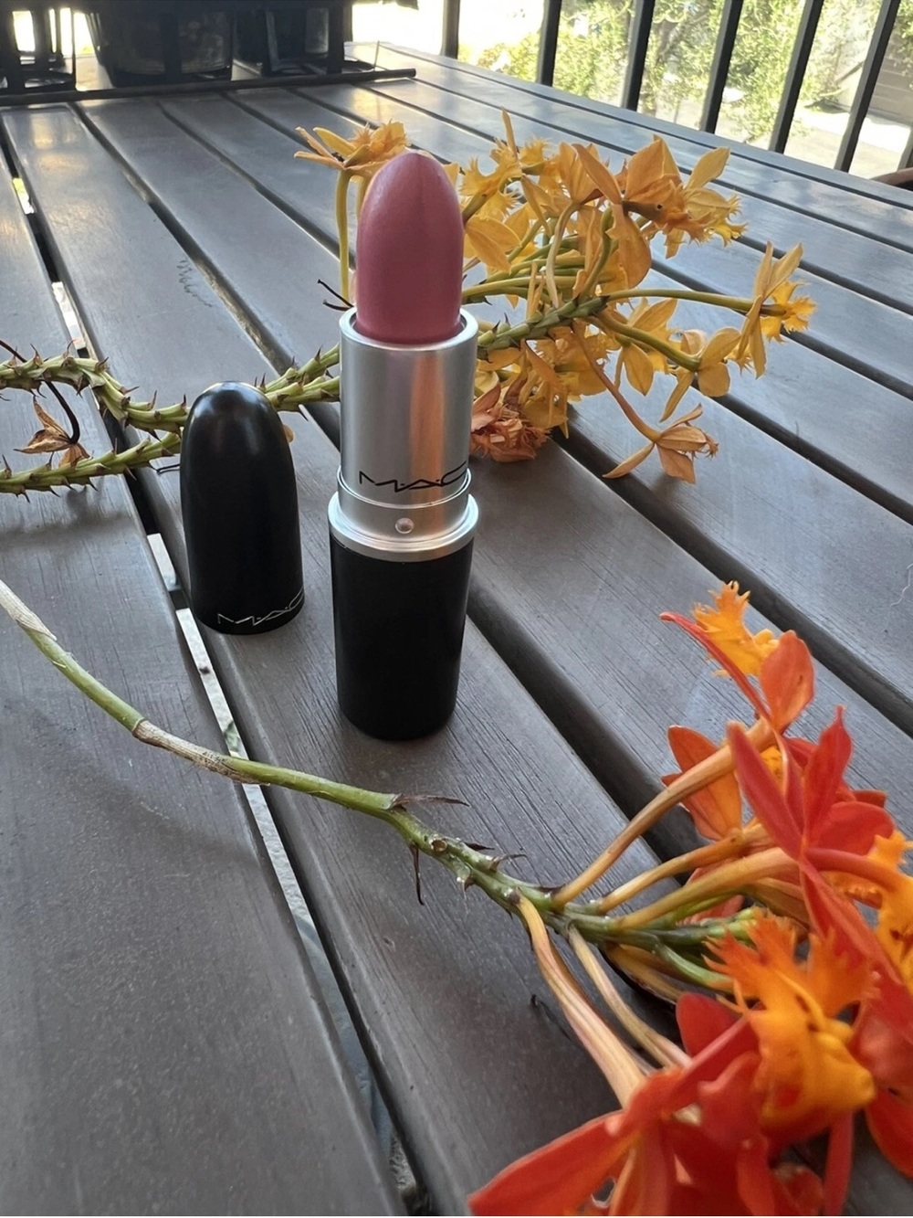 MAC Frost Cosmetics Lipstick in Bombshell  Rose Pink